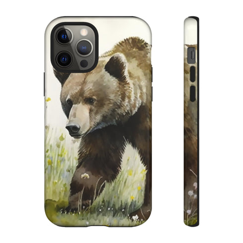 Grizzly Bear in a Field - Impact Resistant Phone Case iPhone 12 Pro Glossy